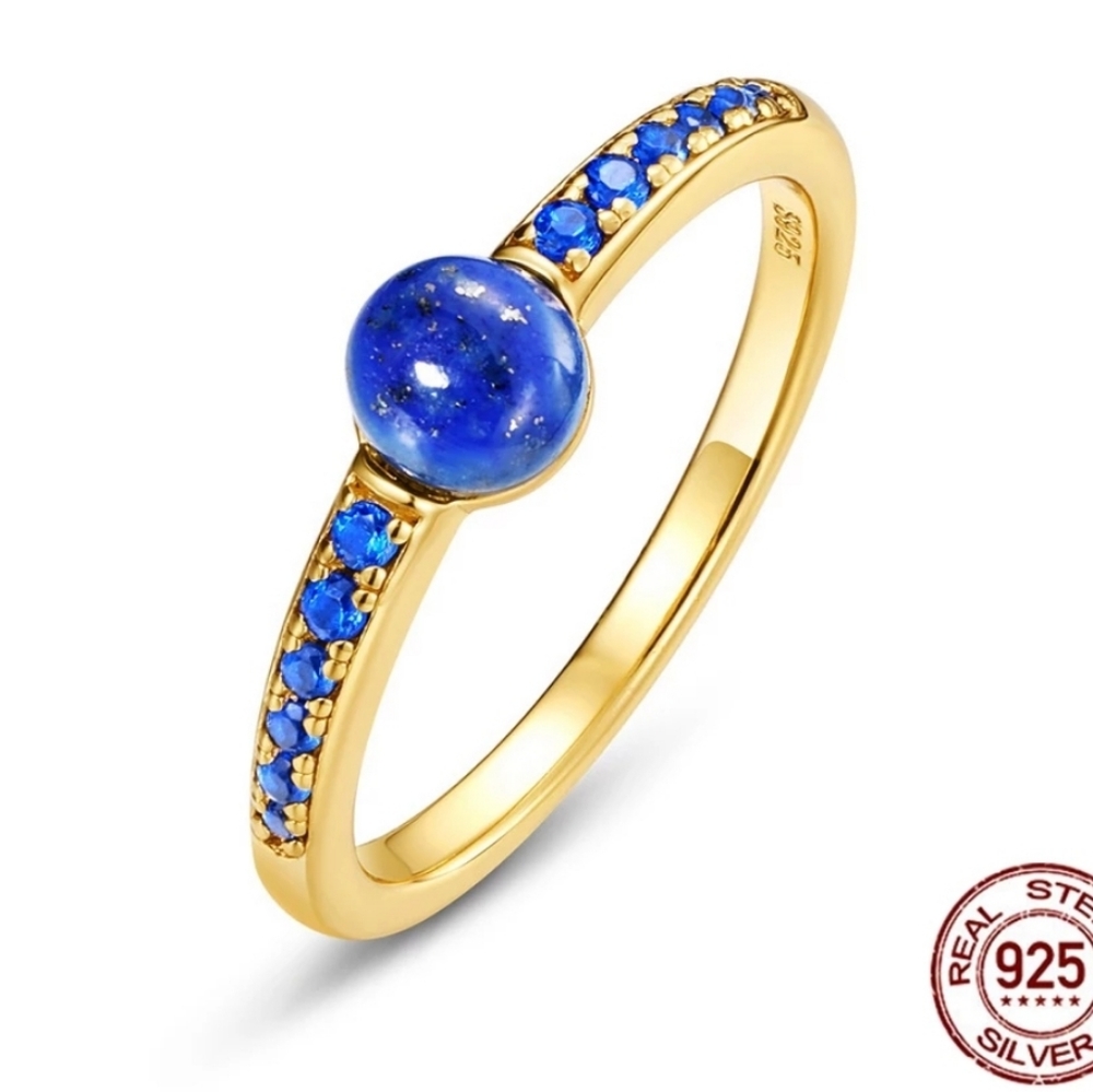 Dark Blue Agate Ring.   S8